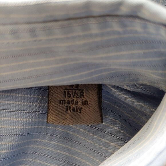 John Varvatos Blue Stripe Business Office Button Shirt 42 Italy - Picture 7 of 10